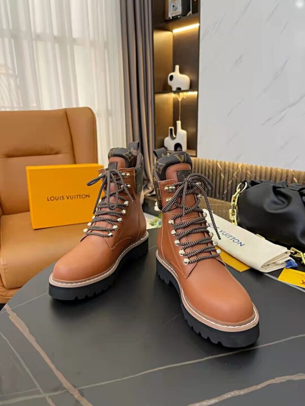 Louis Vuitton Women's Territory Flat Military Boot Brown For Women LV