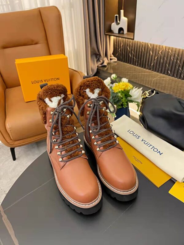 Louis Vuitton Women's Territory Flat Military Boot Brown For Women LV