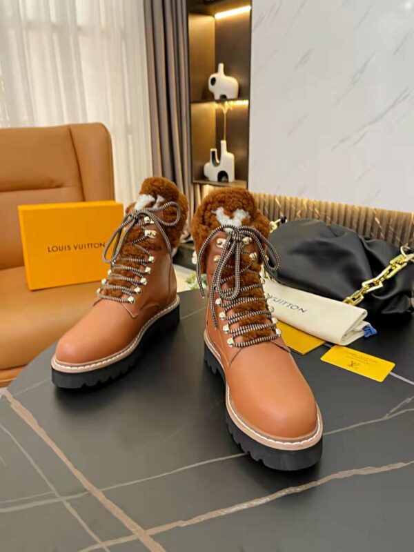 Louis Vuitton Women's Territory Flat Military Boot Brown For Women LV