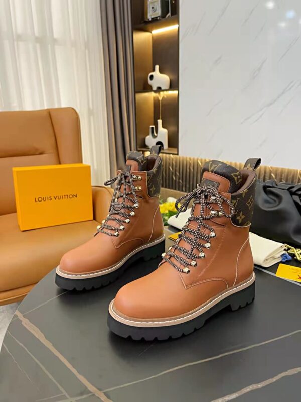 Louis Vuitton Women's Territory Flat Military Boot Brown For Women LV