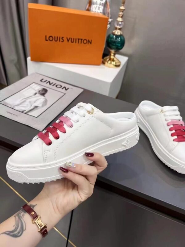 Louis Vuitton Women's Time Out Open-Back Sneaker Fuchsia Pink For Women LV 1AA1CD
