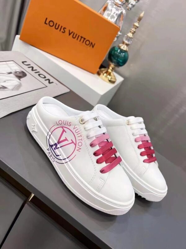 Louis Vuitton Women's Time Out Open-Back Sneaker Fuchsia Pink For Women LV 1AA1CD
