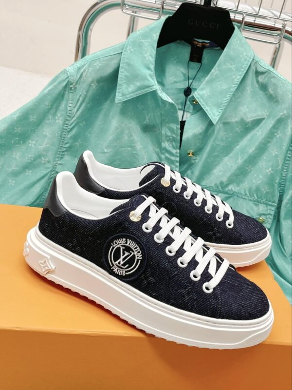 Louis Vuitton Women's Time Out Sneaker Blue For Women LV 1AADMG