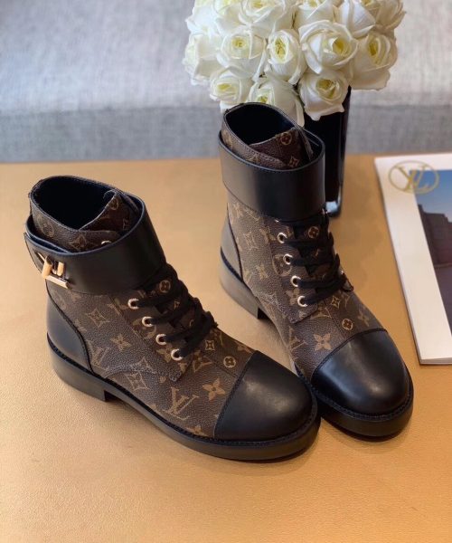 Louis Vuitton Wonderland Flat Ranger Patent Monogram Material Black/Brown For Women LV 1A2Q3N