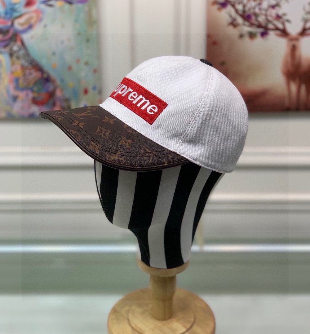 Louis Vuitton x Supreme LV Get Ready Cap White/Brown LV Cap