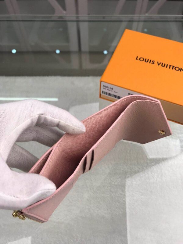Louis Vuitton Zóe Wallet Combines Damier Azur Canvas Rose Ballerine Pink For Women, Women's Wallet 10cm LV N60168