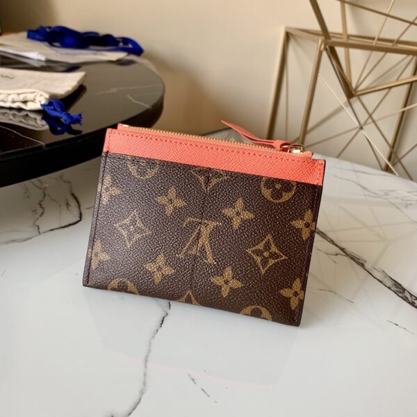Louis Vuitton Zipped Card Holder Monogram Canvas Orange For Women, Women Wallet LV