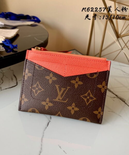 Louis Vuitton Zipped Card Holder Monogram Canvas Orange For Women, Women Wallet LV