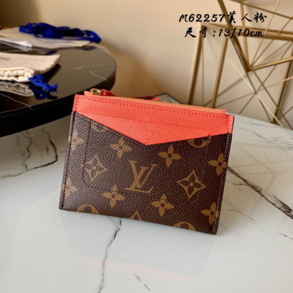 Louis Vuitton Zipped Card Holder Monogram Canvas Orange For Women, Women Wallet LV