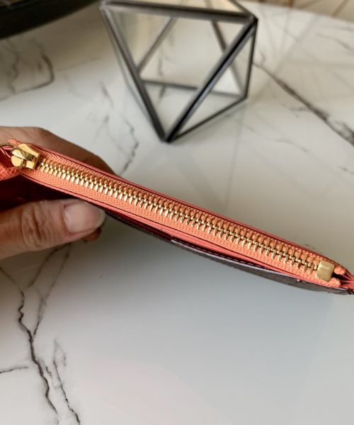 1:1 Replica Louis Vuitton Zipped Card Holder Monogram Canvas Orange For Women, Women Wallet LV