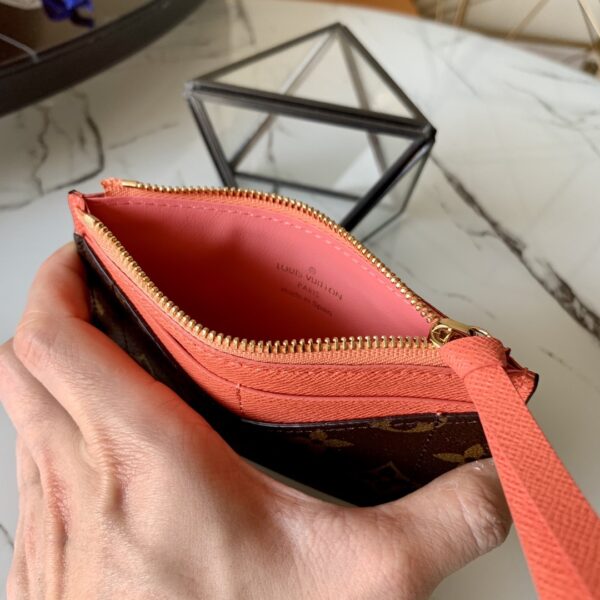 Louis Vuitton Zipped Card Holder Monogram Canvas Orange For Women, Women Wallet LV