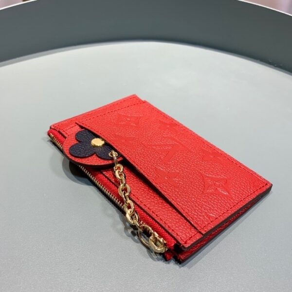 Louis Vuitton Zipped Card Holder Monogram Empreinte Red For Women, Women's Wallet 5.12in/13cm