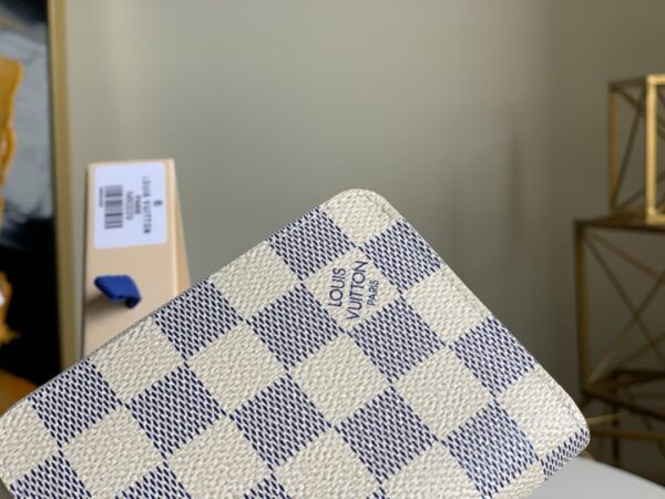 Louis Vuitton Zippy Coin Purse In Damier Azur Canvas White For Women, Women's Wallet 11cm LV N60229