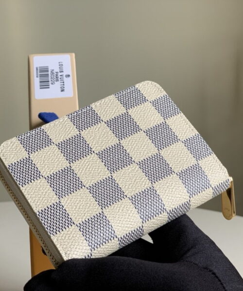 Louis Vuitton Zippy Coin Purse In Damier Azur Canvas White For Women, Women's Wallet 11cm LV N60229