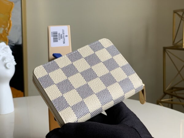 Louis Vuitton Zippy Coin Purse In Damier Azur Canvas White For Women, Women's Wallet 11cm LV N60229