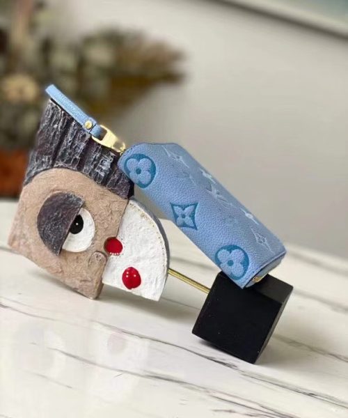 1:1 Replica Louis Vuitton Zippy Coin Purse Monogram Empreinte By The Pool For Summer Blue, Women's Wallet 11cm LV M80408