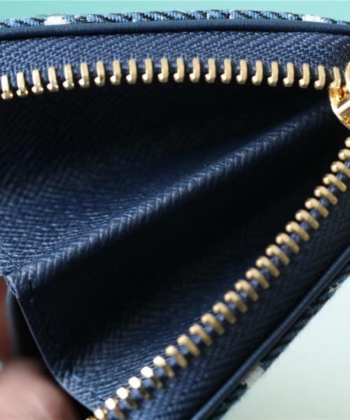1:1 Replica Louis Vuitton Zippy Coin Purse Monogram Jacquard Denim Navy Blue For Women, Women's Wallets 4.3in/11cm LV M81185
