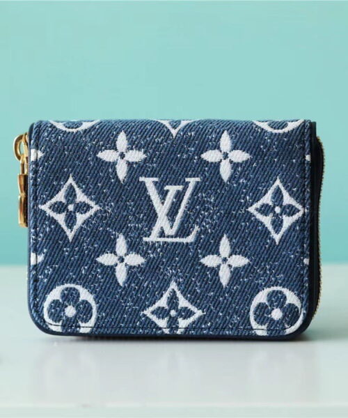 Louis Vuitton Zippy Coin Purse Monogram Jacquard Denim Navy Blue For Women, Women's Wallets 4.3in/11cm LV M81185