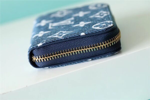 Louis Vuitton Zippy Coin Purse Monogram Jacquard Denim Navy Blue For Women, Women's Wallets 4.3in/11cm LV M81185