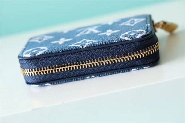 Louis Vuitton Zippy Coin Purse Monogram Jacquard Denim Navy Blue For Women, Women's Wallets 4.3in/11cm LV M81185