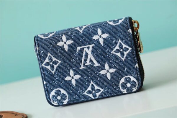 Louis Vuitton Zippy Coin Purse Monogram Jacquard Denim Navy Blue For Women, Women's Wallets 4.3in/11cm LV M81185