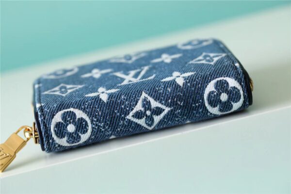 Louis Vuitton Zippy Coin Purse Monogram Jacquard Denim Navy Blue For Women, Women's Wallets 4.3in/11cm LV M81185