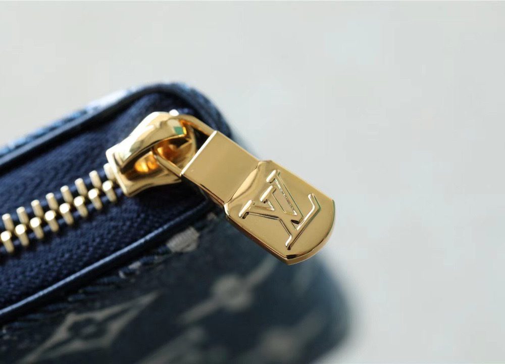 1:1 Replica Louis Vuitton Zippy Coin Purse Monogram Jacquard Denim Navy Blue For Women, Women's Wallets 4.3in/11cm LV M81185