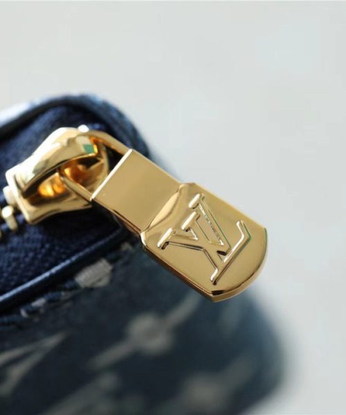 1:1 Replica Louis Vuitton Zippy Coin Purse Monogram Jacquard Denim Navy Blue For Women, Women's Wallets 4.3in/11cm LV M81185