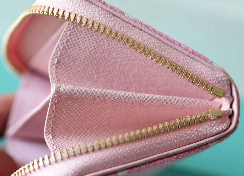 1:1 Replica Louis Vuitton Zippy Coin Purse Monogram Jacquard Denim Pink For Women, Women's Wallets 4.3in/11cm LV