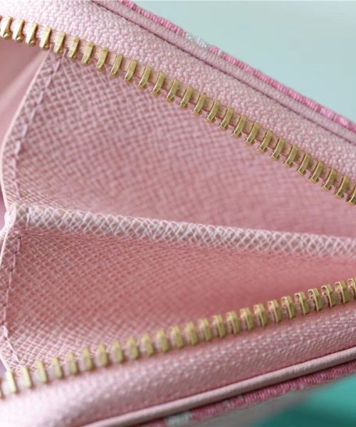1:1 Replica Louis Vuitton Zippy Coin Purse Monogram Jacquard Denim Pink For Women, Women's Wallets 4.3in/11cm LV 