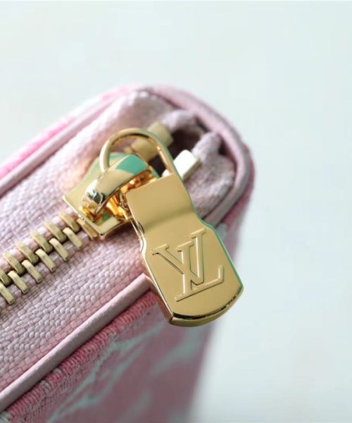 1:1 Replica Louis Vuitton Zippy Coin Purse Monogram Jacquard Denim Pink For Women, Women's Wallets 4.3in/11cm LV 