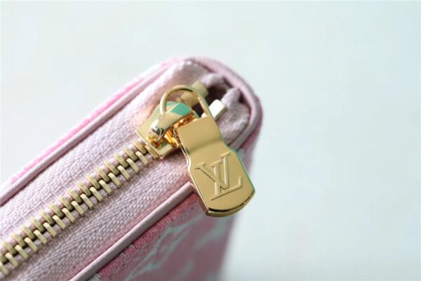 Louis Vuitton Zippy Coin Purse Monogram Jacquard Denim Pink For Women, Women's Wallets 4.3in/11cm LV 
