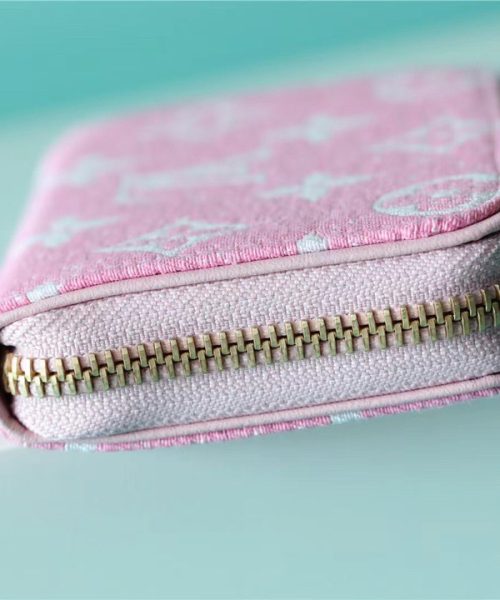 1:1 Replica Louis Vuitton Zippy Coin Purse Monogram Jacquard Denim Pink For Women, Women's Wallets 4.3in/11cm LV 