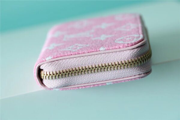 Louis Vuitton Zippy Coin Purse Monogram Jacquard Denim Pink For Women, Women's Wallets 4.3in/11cm LV 