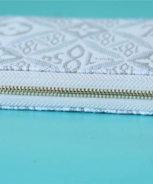 1:1 Replica Louis Vuitton Zippy Coin Purse Since 1854 Jacquard Canvas Ecru Blue For Women, Women's Wallets 4.3in/11cm LV 