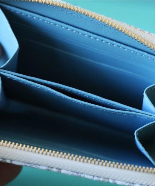 1:1 Replica Louis Vuitton Zippy Coin Purse Since 1854 Jacquard Canvas Ecru Blue For Women, Women's Wallets 4.3in/11cm LV 