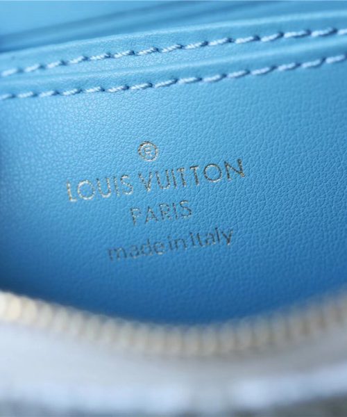 1:1 Replica Louis Vuitton Zippy Coin Purse Since 1854 Jacquard Canvas Ecru Blue For Women, Women's Wallets 4.3in/11cm LV 