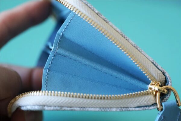 Louis Vuitton Zippy Coin Purse Since 1854 Jacquard Canvas Ecru Blue For Women, Women's Wallets 4.3in/11cm LV 