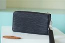 1:1 Replica Louis Vuitton Zippy Dragonne Epi Black For Women, Women's Wallets 4.3in/11cm LV M81325