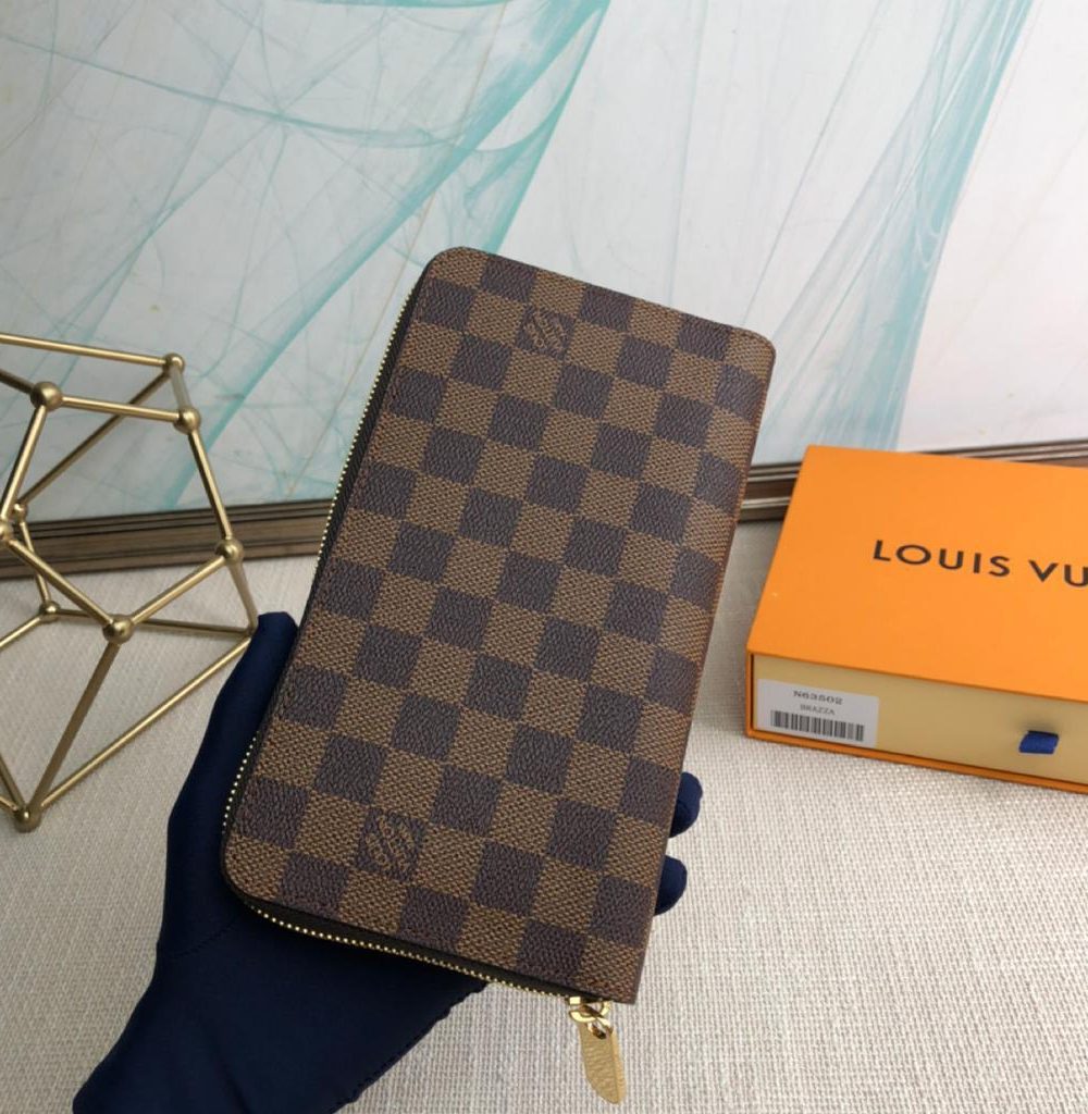 1:1 Replica Louis Vuitton Zippy Wallet Canvas Brown For Women, Women's Wallet 7.6in/19.5cm LV N60046