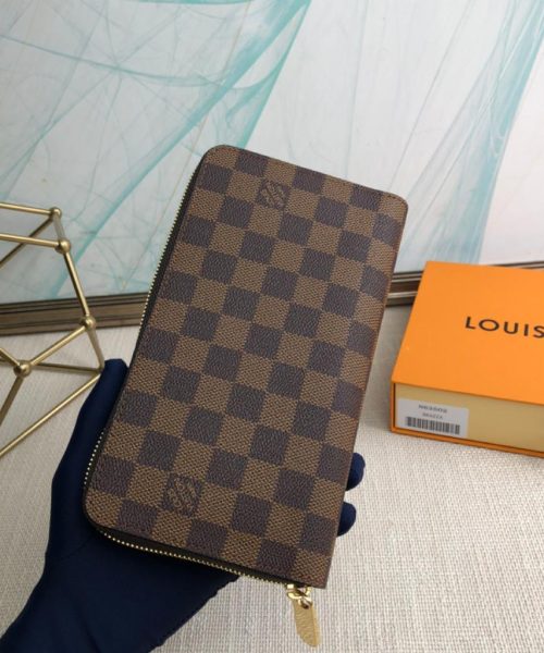1:1 Replica Louis Vuitton Zippy Wallet Canvas Brown For Women, Women's Wallet 7.6in/19.5cm LV N60046