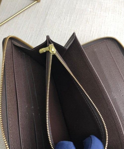 1:1 Replica Louis Vuitton Zippy Wallet Canvas Brown For Women, Women's Wallet 7.6in/19.5cm LV N60046