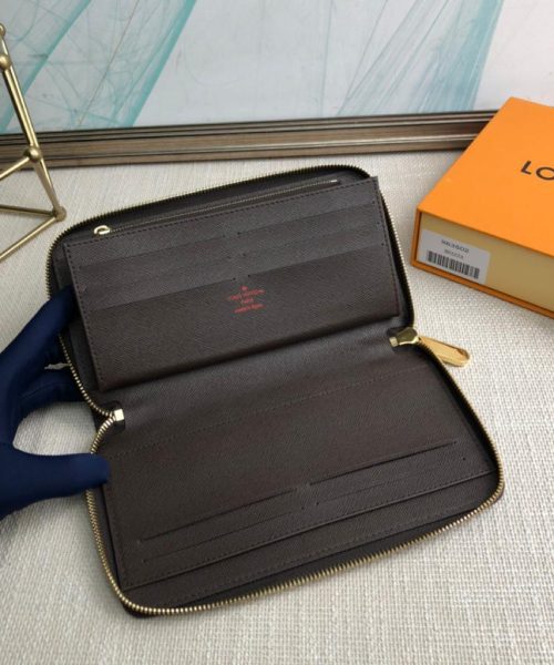 1:1 Replica Louis Vuitton Zippy Wallet Canvas Brown For Women, Women's Wallet 7.6in/19.5cm LV N60046