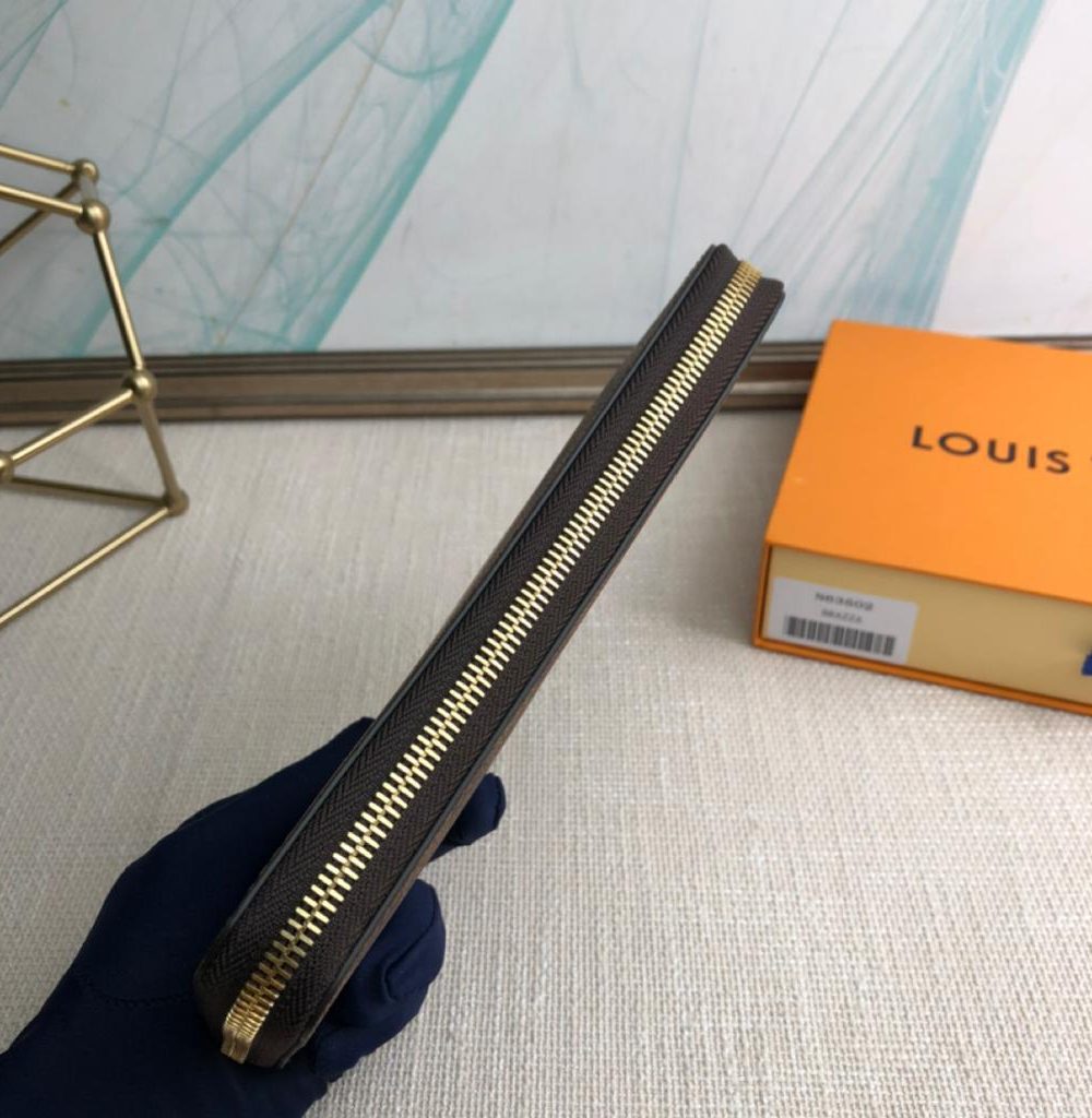 1:1 Replica Louis Vuitton Zippy Wallet Canvas Brown For Women, Women's Wallet 7.6in/19.5cm LV N60046