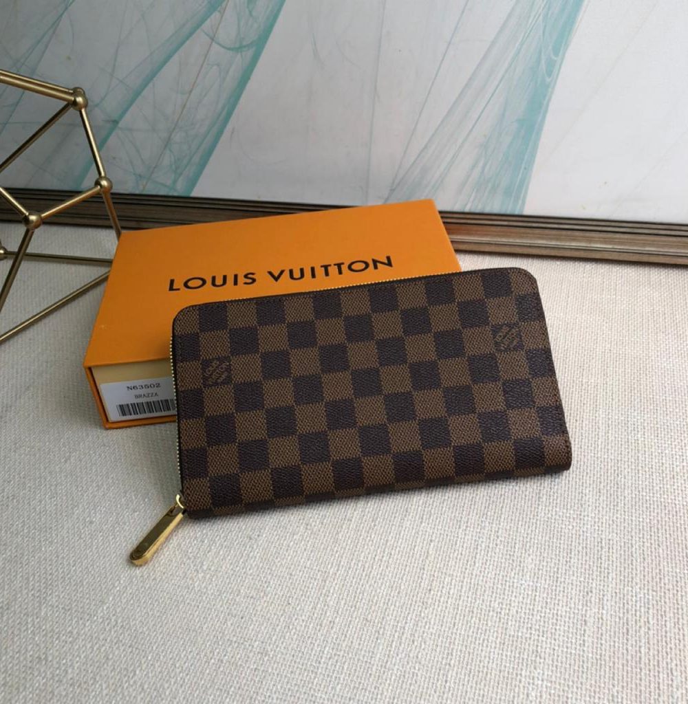 1:1 Replica Louis Vuitton Zippy Wallet Canvas Brown For Women, Women's Wallet 7.6in/19.5cm LV N60046
