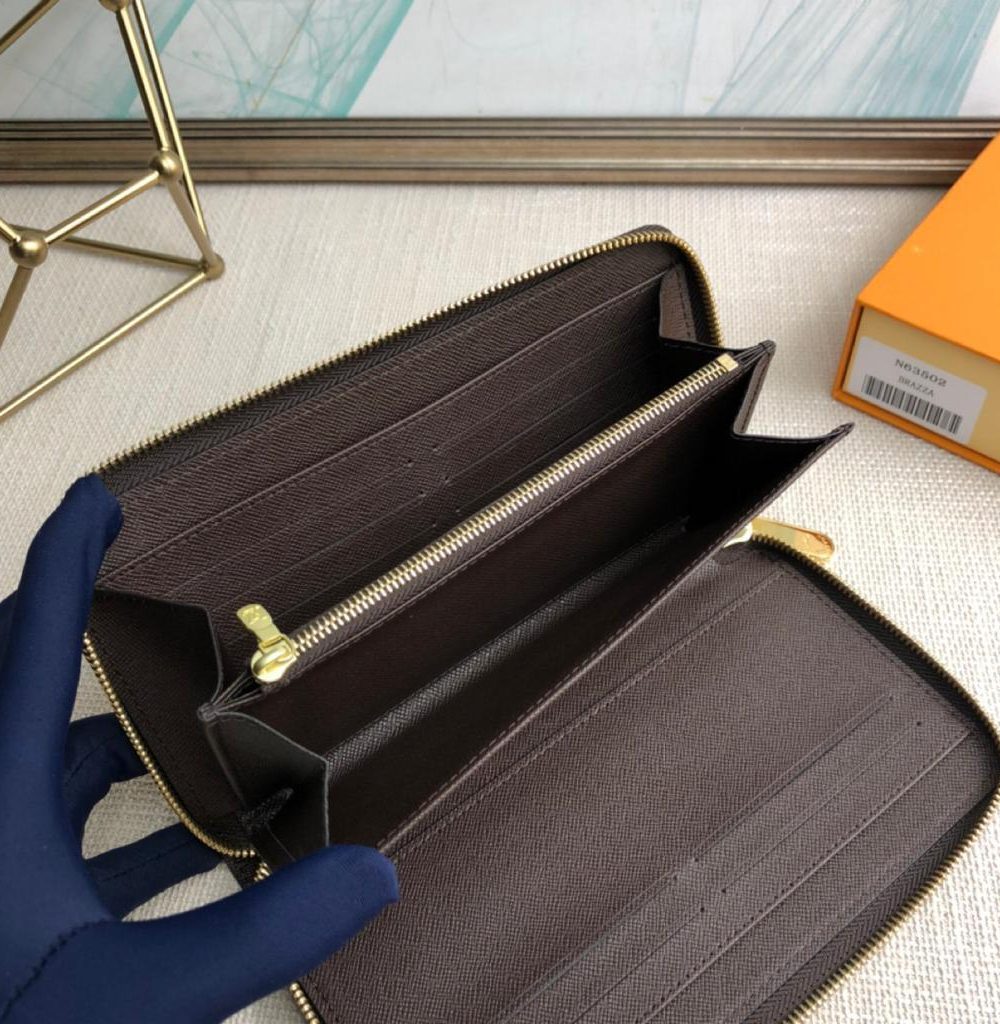 1:1 Replica Louis Vuitton Zippy Wallet Canvas Brown For Women, Women's Wallet 7.6in/19.5cm LV N60046