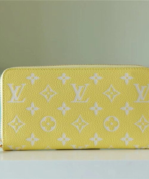 Louis Vuitton Zippy Wallet In Monogram Empreinte Lemon Curd Yellow For Women 20cm LV M81427