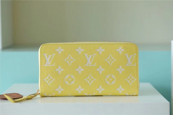 Louis Vuitton Zippy Wallet In Monogram Empreinte Lemon Curd Yellow For Women 20cm LV M81427