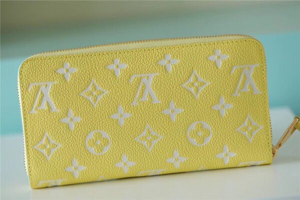 Louis Vuitton Zippy Wallet In Monogram Empreinte Lemon Curd Yellow For Women 20cm LV M81427