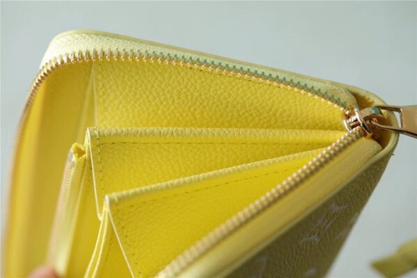 Louis Vuitton Zippy Wallet In Monogram Empreinte Lemon Curd Yellow For Women 20cm LV M81427